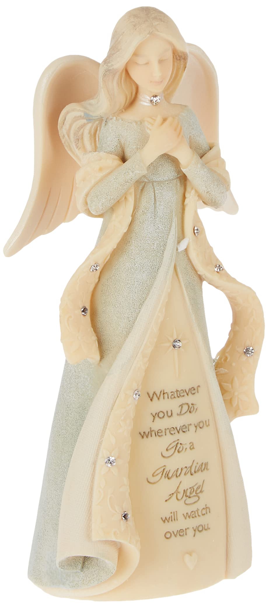 Enesco Foundations Guardian Angel Watch Over You Figurine, 4.72 Inch, Multicolor