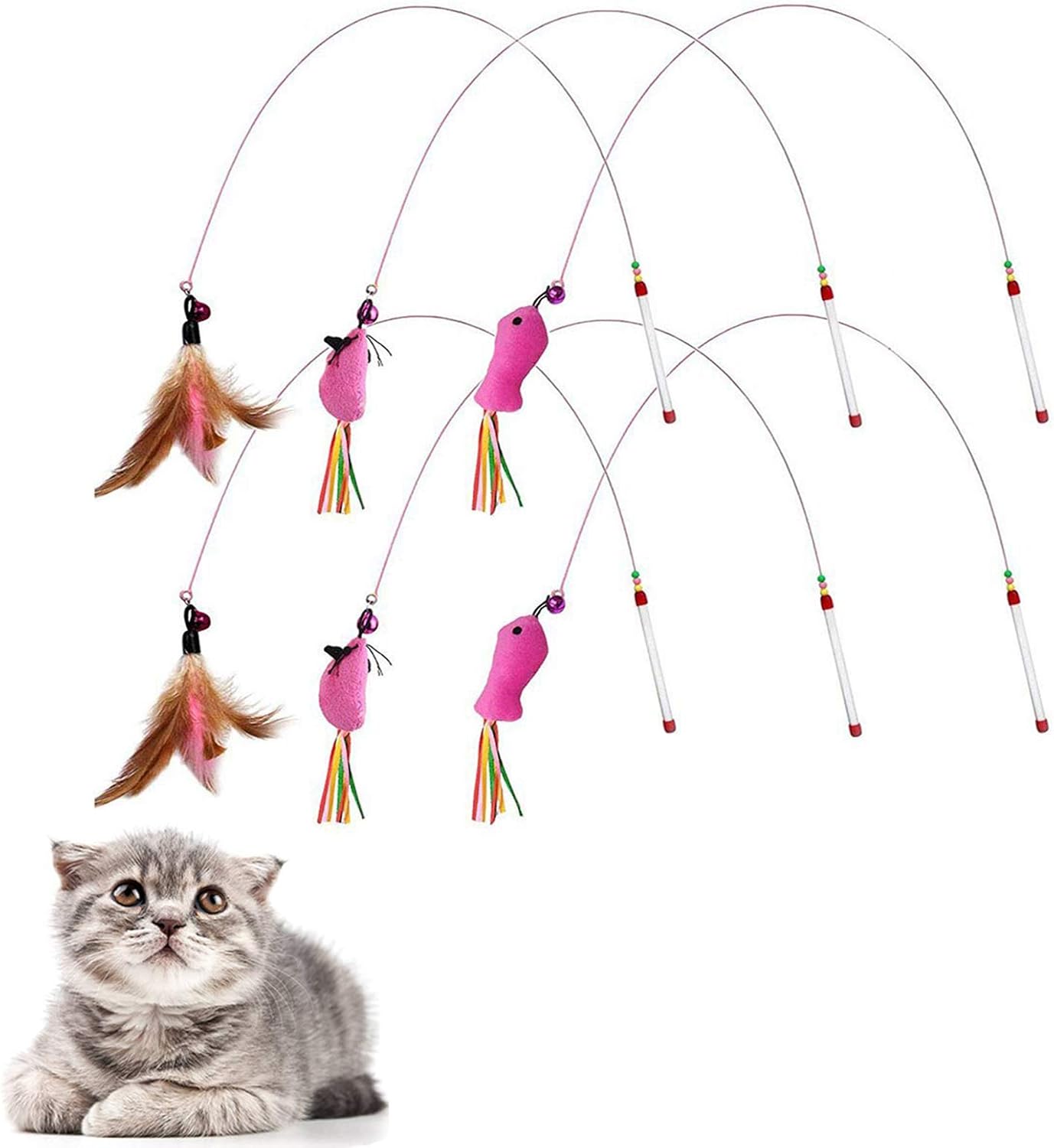Amazon Aidiyapet 猫おもちゃ 猫じゃらし ねこ おもちゃ 弾性子猫のおもちゃ 天然鳥の羽棒鈴付き 猫 おもちゃ 人気 一人遊び 運動不足解 猫のおもちゃ 6点セット Aidiyapet 猫じゃらし 羽のおもちゃ 通販