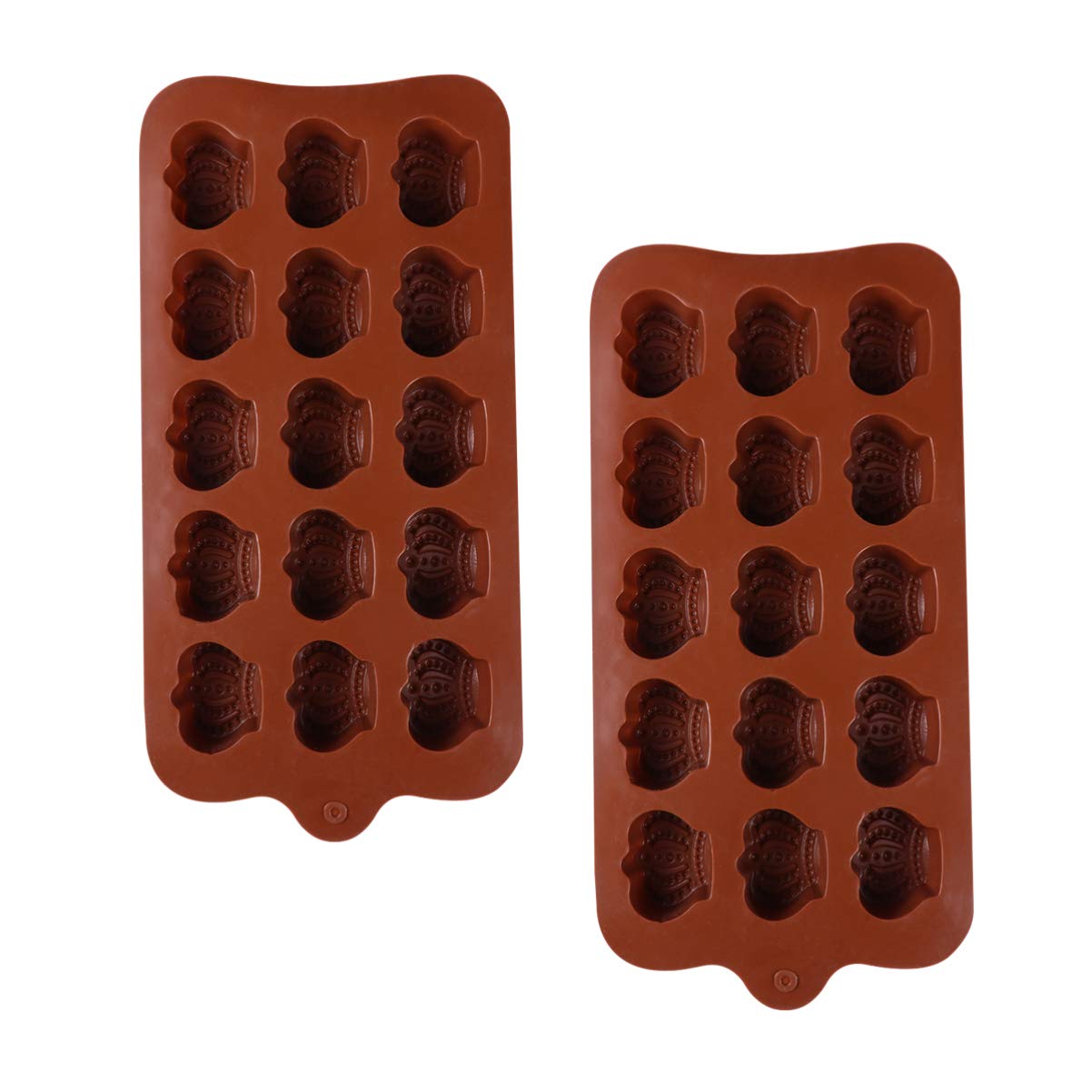 Cabilock 2PCS Chocolate Moulds Silicone Candy Molds Crown Molds Gummy Molds Silicone Baking Mold Ice Cube Tray for DIY Candies Jelly Little Soaps Crayons Festival