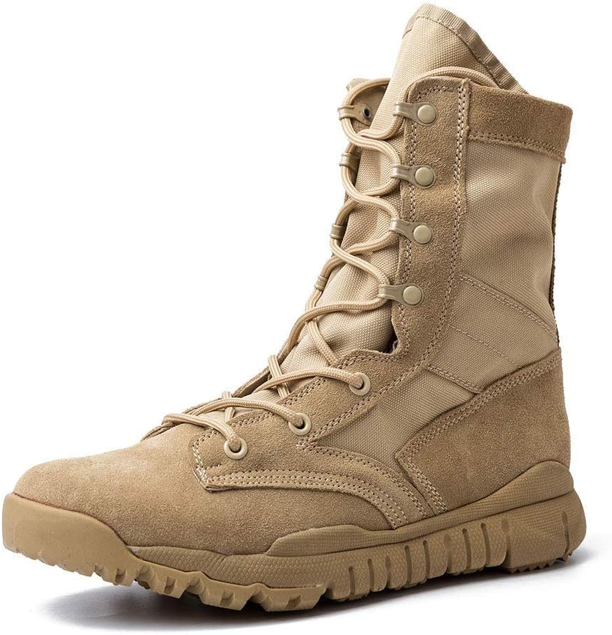 IODSON inch Tactical Combat Boots, Lightweight Military Boots, Army Ankle Shoes (8.5D(M) US, Tan) …