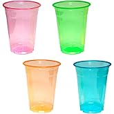Party Essentials Soft Plastic 16-Ounce Party Cups/Pint Glasses, 40-Count, Assorted Neon