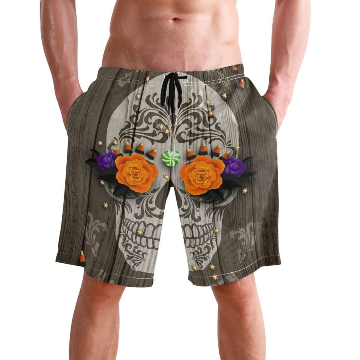 mens skull bathing suits