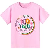 Cool 100 Days of School Shirt Girls Boys 100th Day of School Celebration Kids T-Shirt Tops 3-7 Years
