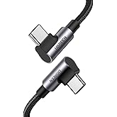 UGREEN 100W USB C to USB C Cable, 90 Degree Type C Cable for iPhone 17/17 Air/17 Pro/17 Pro Max/16, MacBook Pro 2022, iPad Pro 2022, Samsung Galaxy S25/S24/Z Fold, Google Pixel, Switch,10FT