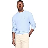 Tommy Hilfiger Mens Textured Waffle Knit Crewneck Sweater Lightweight Pullover, Available in Big & Tall