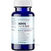 Vitology NMN Elite 500 – NMN 500mg, Resveratrol 200mg, Panax Ginseng 300mg – NAD+ Cellular Energy & Longevity Support Supplement – Focus, Vitality & Anti-Aging Formula – Non-GMO, Vegan Capsules