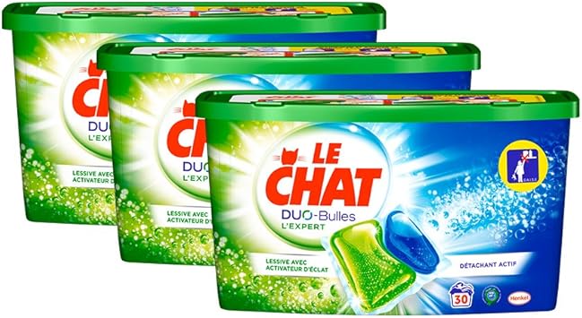 Le Chat Lexpert Duo Bulles Lessives En Capsules 90 Lavages Lot De 3
