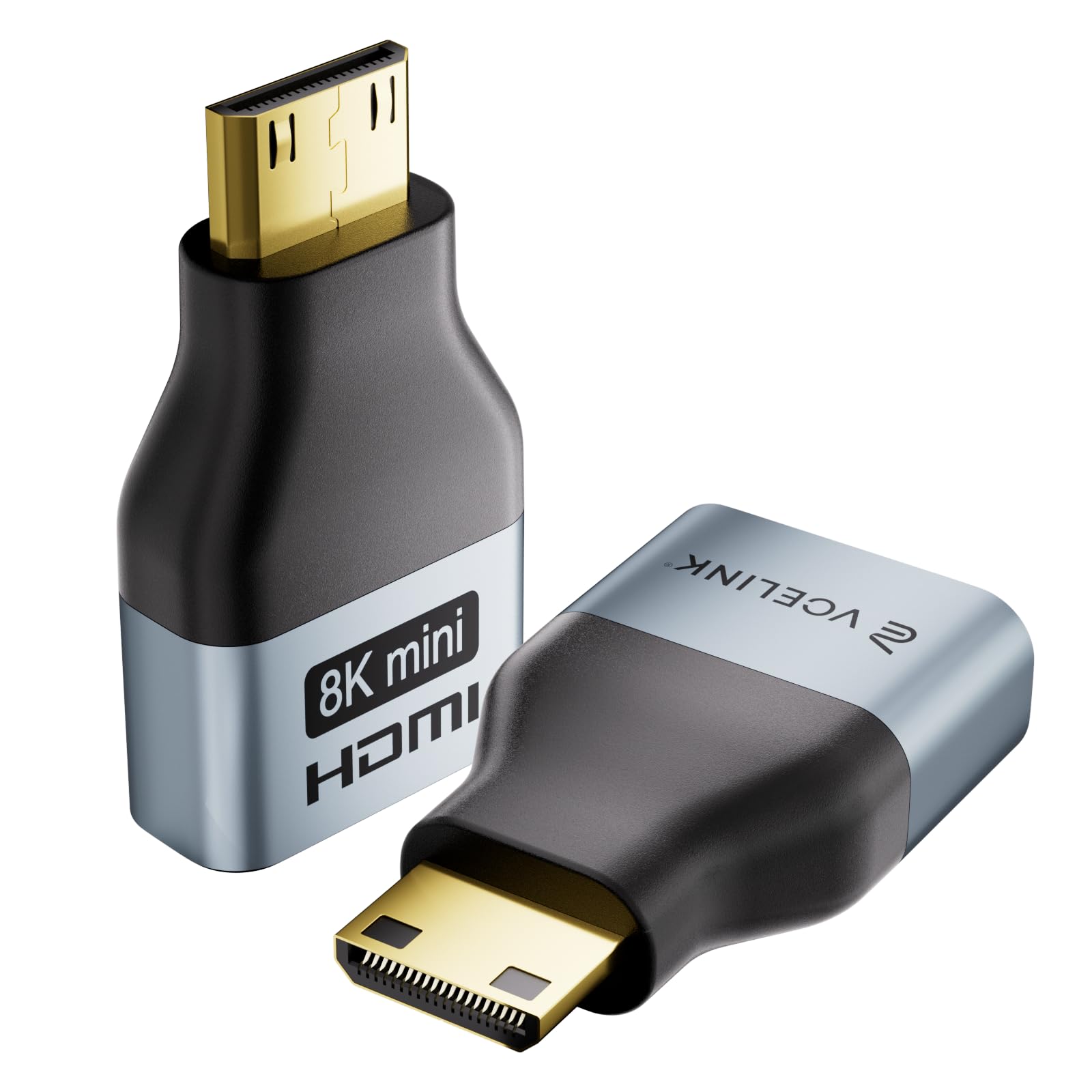 Photo 1 of VCE Mini HDMI to HDMI Adapter, 8K@60Hz/4K@120Hz UHD Converter with Gold-Plated Connectors and Alloy Housing 48Gbps HDMI 2.1 for Camera, Tablet, Laptop to TV, Monitor, Projector