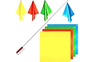 Wandrola Horse Training Flag, 4 Pieces Equestrian Silk Flags with a Telescopic Flagpole