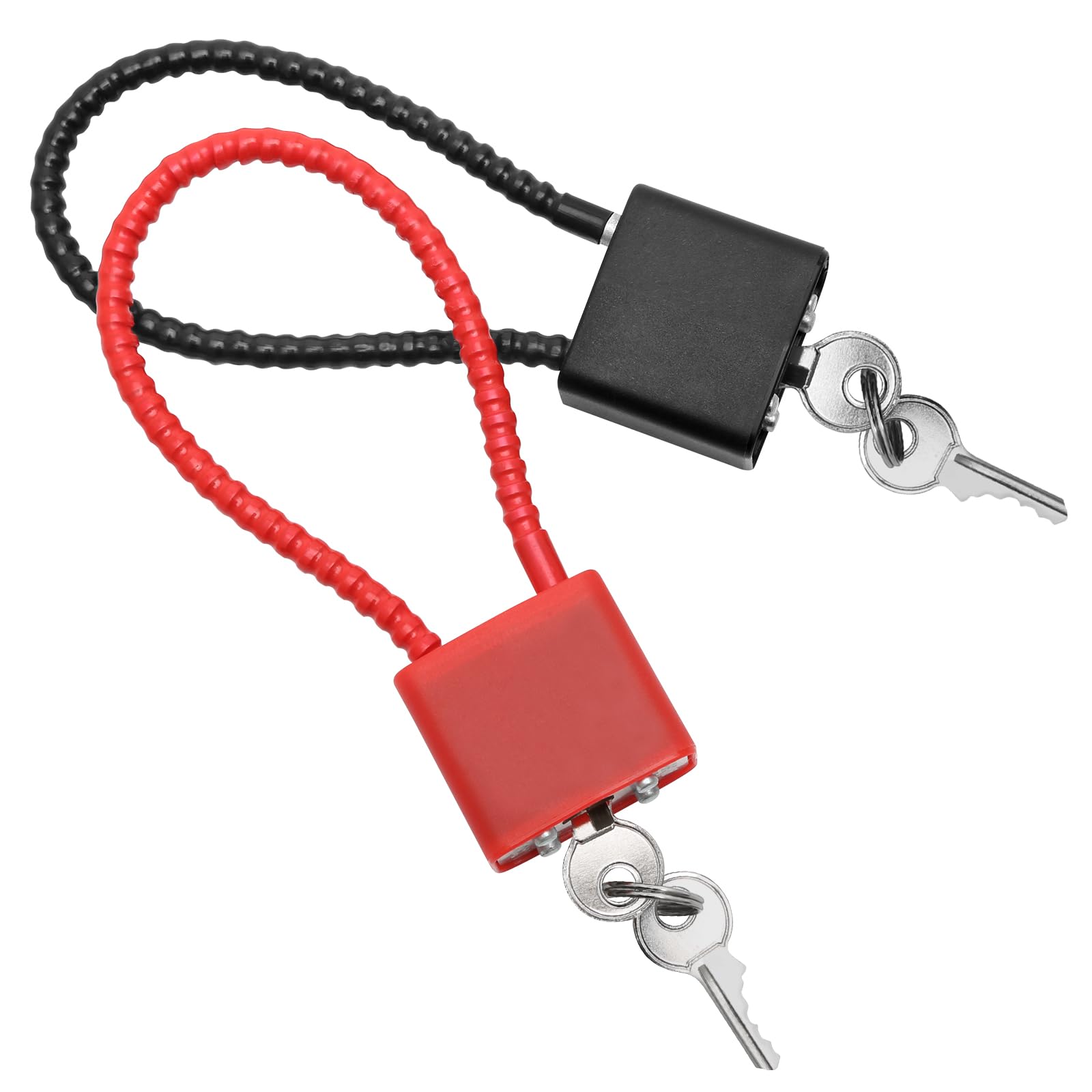 2 Pcs Steel Rope Padlocks with Same Keys, Padlock Long Shackle Outdoor, Padlock Flexible Cable for Suitcase Gate Bicycle Gym Locker