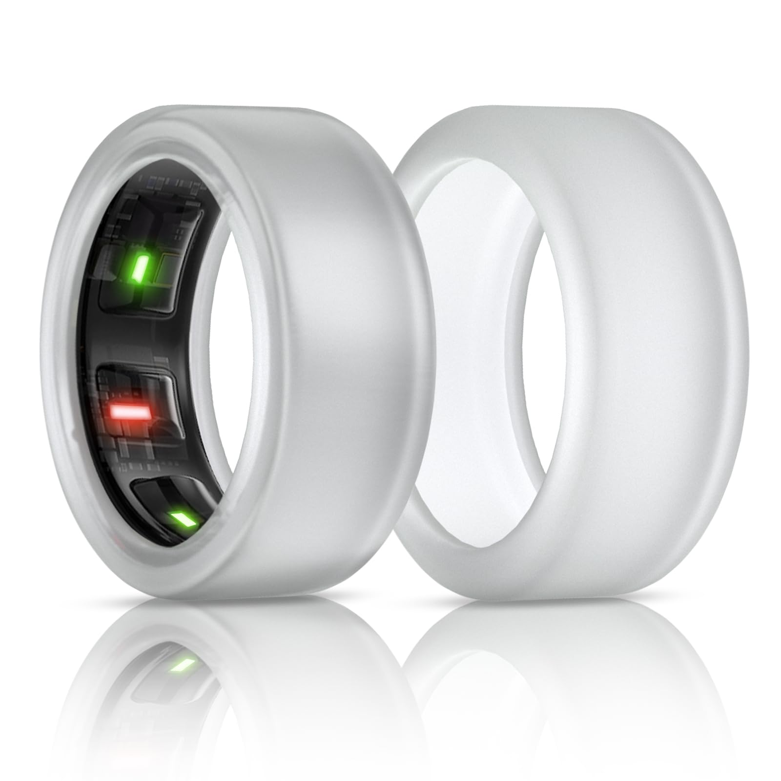 Photo 1 of BandSmith Silicone Ring Cover Compatible with Oura Ring Protector, Elastic Case for Oura Ring Gen 4/3 Working Out - Patent Protected (Transparent+Transparent, S for 678910)