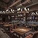 BAYCHEER HL371768 Industrial Retro Vintage Style with 39.37 inch Length Chain Rope 6 Lights Chandelier Pendant Light Lamp use E26/27 Bulb