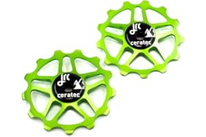 JRC Components Pair of 13T Jockey Wheels for Shimano MTB 12SPEED | Ceramic Derailleur Pulley Wheels | Hybrid Ceramic Bearing