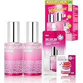 ISOI Blemish Care Up Facial Serum Triple Set, Korean Skin Care Set for Glass Skin Radiance, 2 Full Size & 1 Refill, Eye & Wrinkle Patch Tester, Daily Hydration Skincare Gift for Women (2.13 fl. oz)