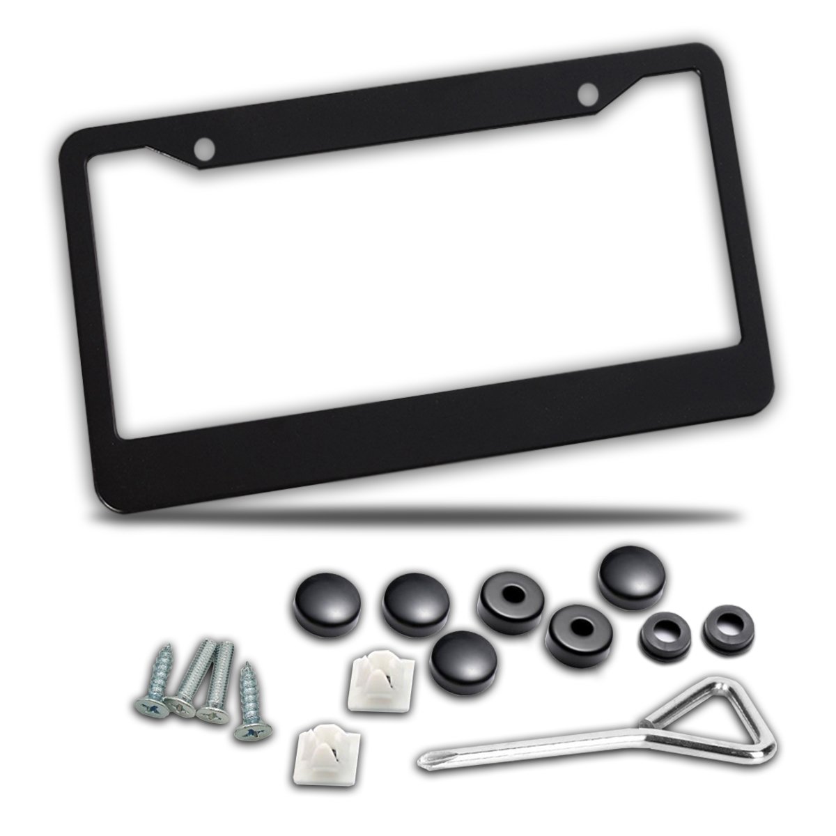 Zento Deals Matte License Plate Frame Heavy Duty AntiTheft with