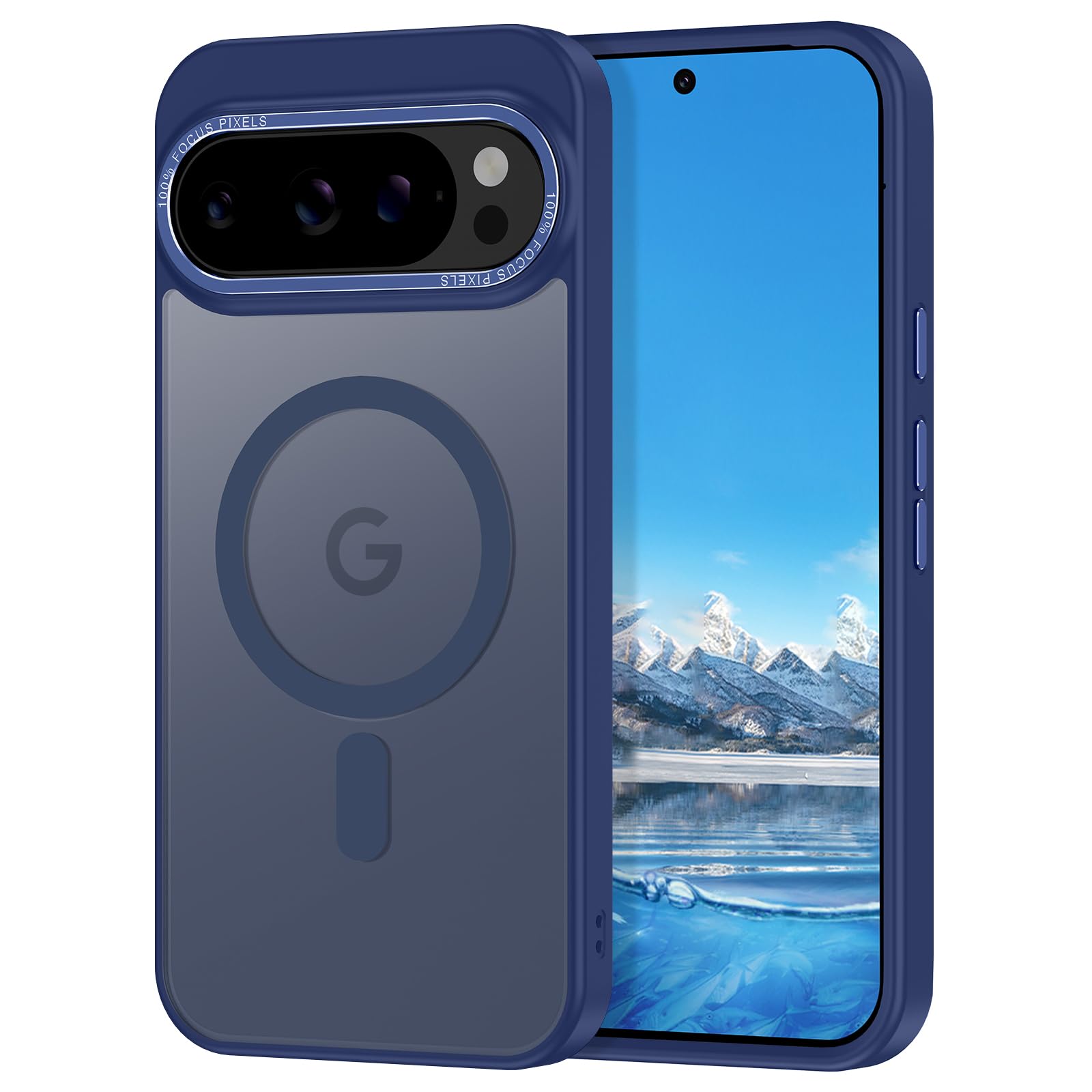 Casehas Magnetic for Google Pixel 9/Pixel 9 Pro Case, [Military Grade Drop Protection] [Compatible with MagSafe] Shockproof Slim Translucent Matte Anti-Slip for Women Girls Men Case, Dark Blue