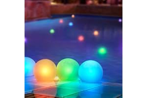 FlashingBlinkyLights Floating Lights for Pool (Set of 12) 3” Round Light Up Pool Glow Balls Color Changing Pool Decorations LED Lighted Balls for Pool