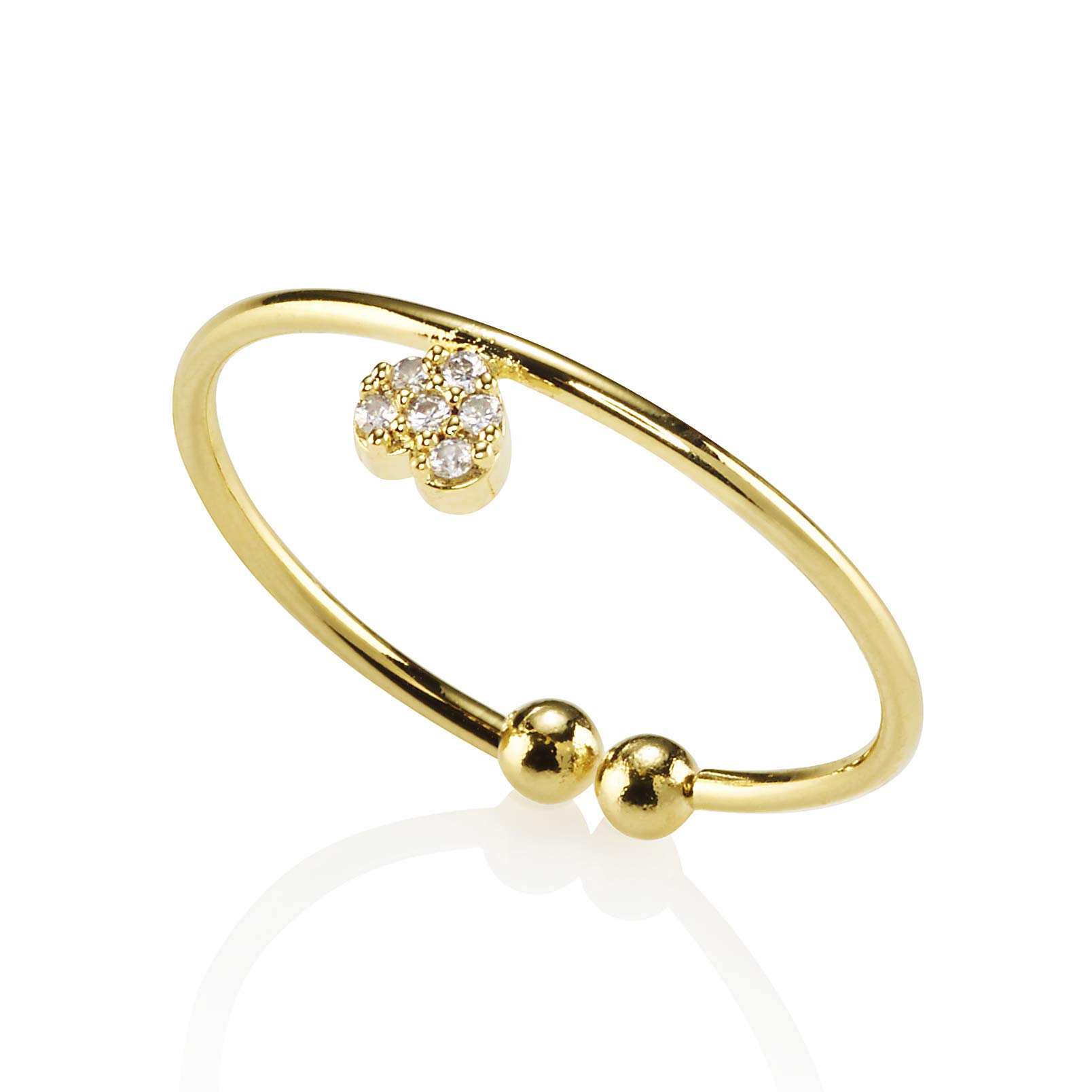 namana Dainty Heart Ring for Women with Cubic Zirconia. Open Gold Rings with a Heart Motif. Cute Adjustable Rings for Teen Girls and Women. Small Womens Gold Ring Set with Zirconia with Gift Box