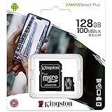 Kingston 128GB microSDXC Canvas Select Plus 100MB/s Read A1 Class 10 UHS-I Memory Card + Adapter (SDCS2/128GB)