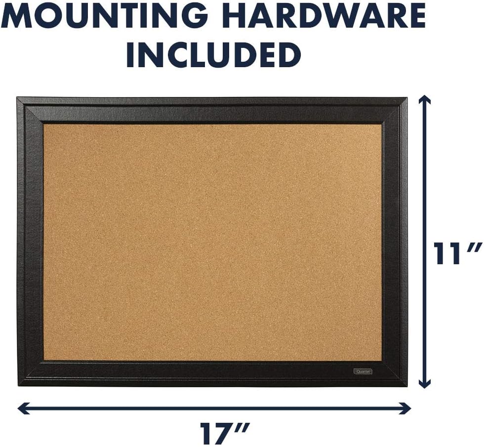 Quartet Cork Board Bulletin Board, 11” x 17” Framed Corkboard, Black Frame, Decorative Hanging Pin Board, Perfect for Office & Home Decor, Home School Message Board or Vision Board (79279) : Corkboard : Office Products
