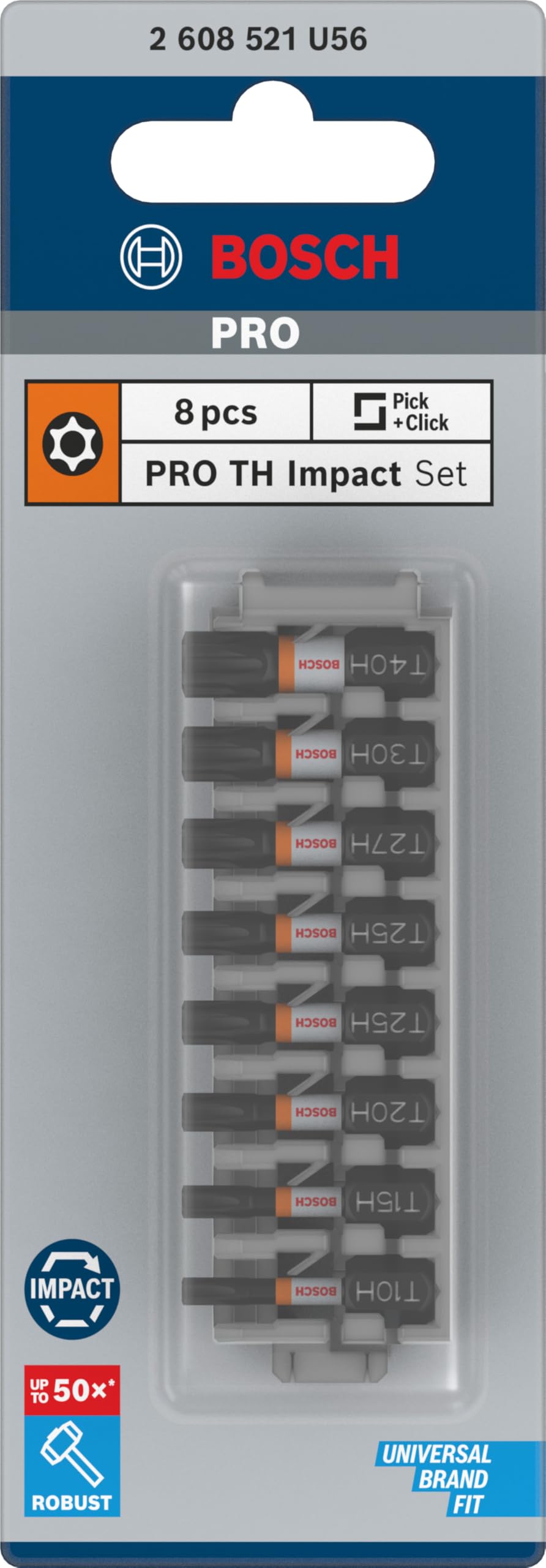 Bosch 8x PRO Torx Security Impact Bit (170 x 70 mm, Professional Zubehör Schraubendreher, Schraubendreher) 2