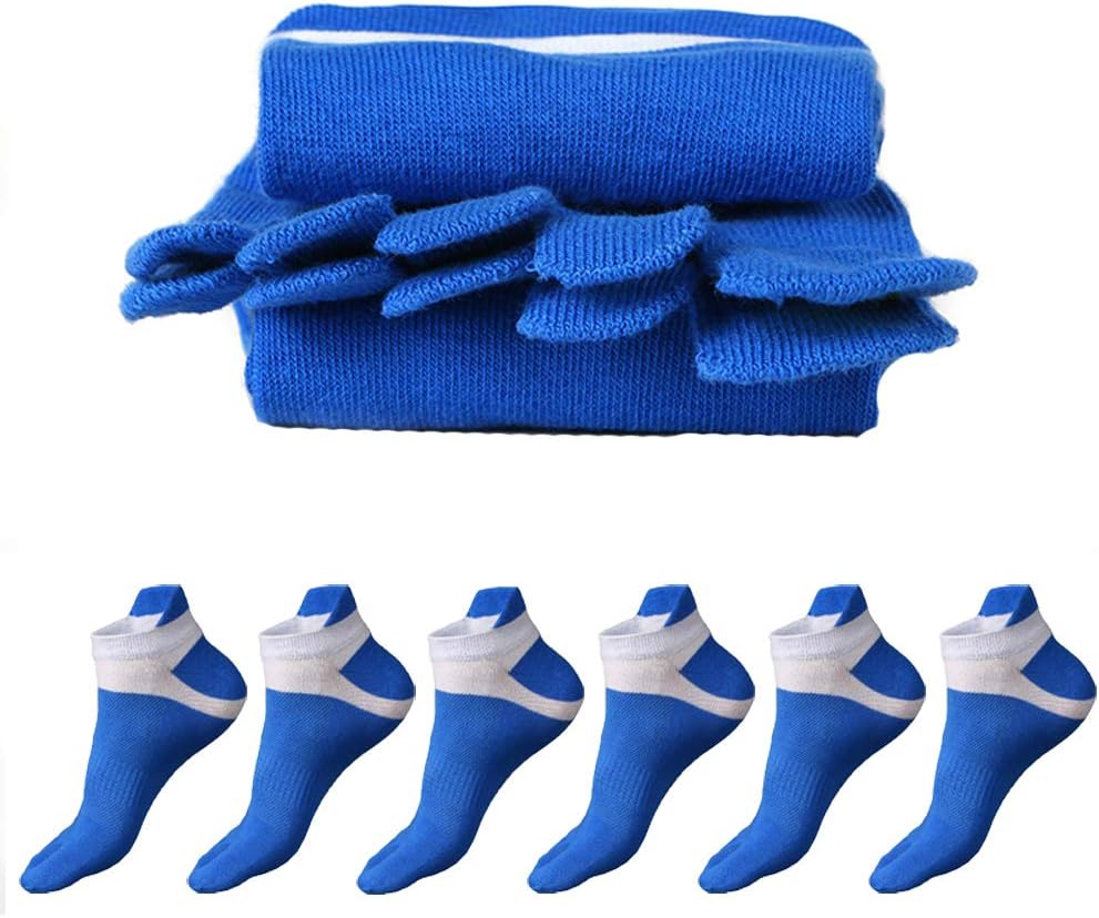 DESDEMONA MenS 6 PAIRS TOE SOCKS Soft & Comfortable Five Finger Running Socks