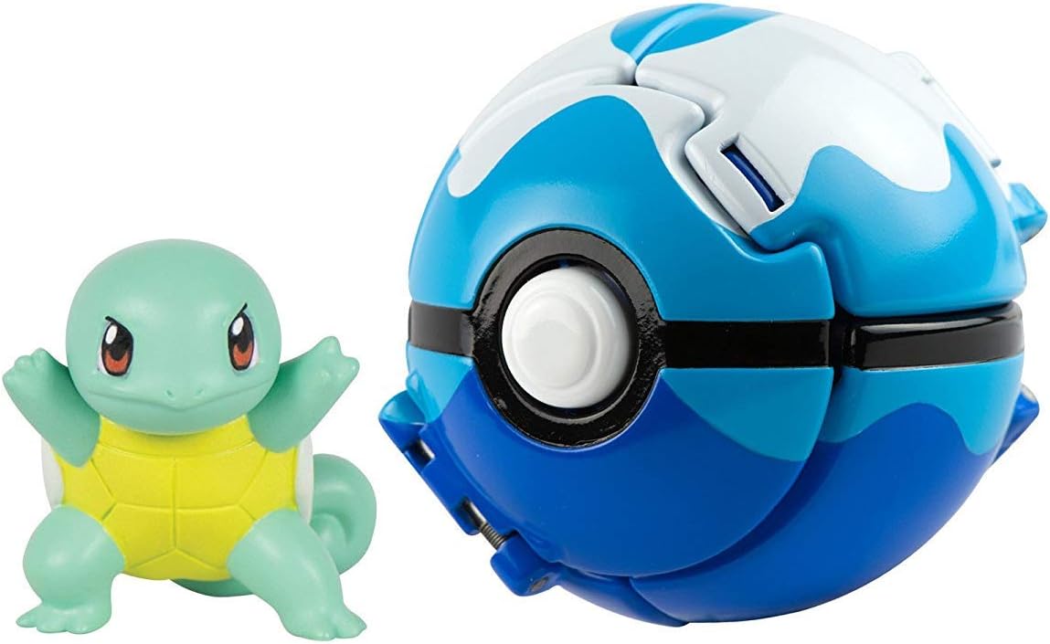 Pokémon Lets Go Great Ball and Pokemon Figure Game Action Figure for Children's Toy Set (Squirtle)