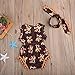 Baby Girls Sleeveless Full Thanksgiving Turkeys Print Pom Pom Romper with Headband (0-6M, Coffee)
