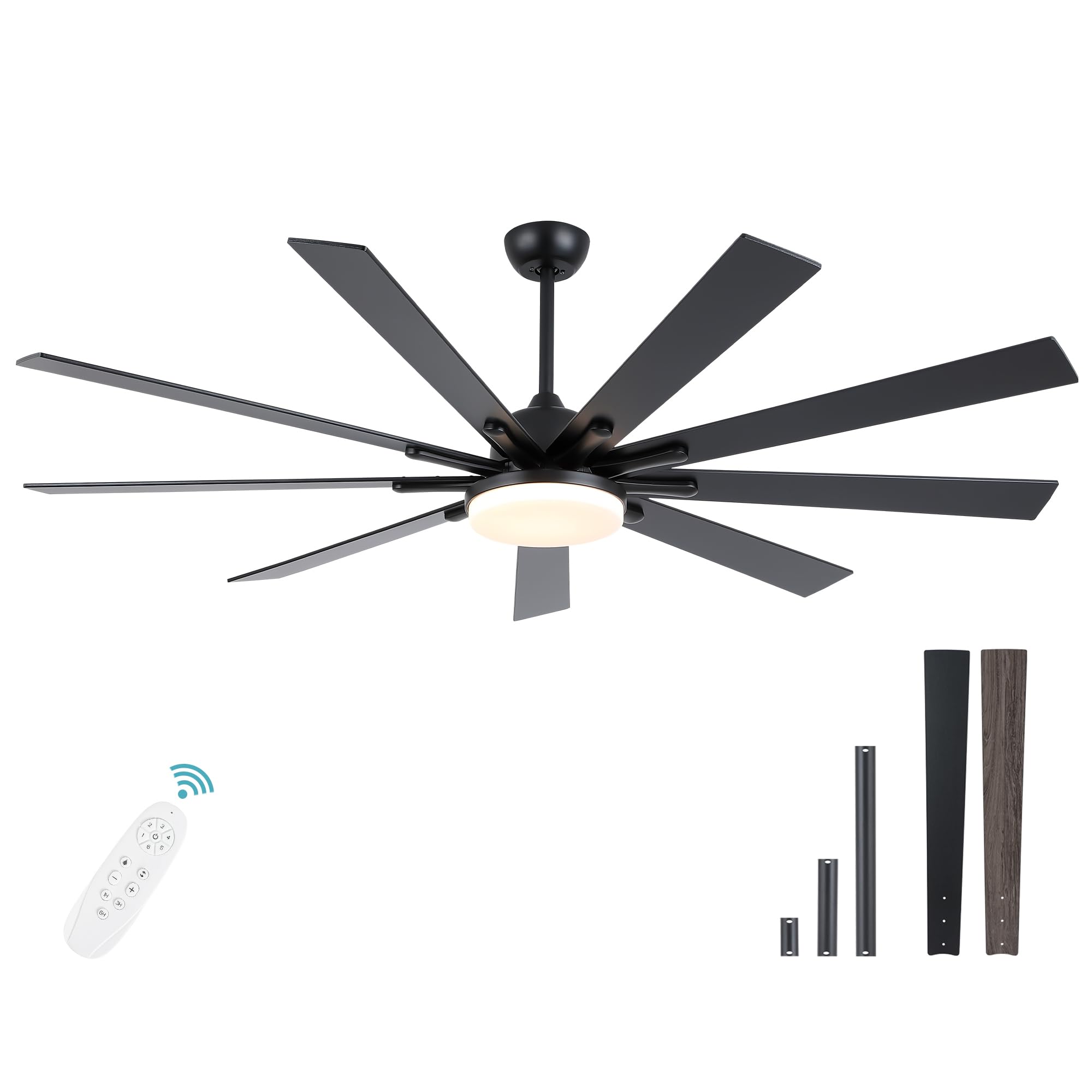 POCHFAN 72 Inch Ceiling Fans with Lights,Large