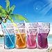 Plastic Drink Pouches with Straws 50 Pack Drink Bags Container 17oz Handheld Translucent Disposable Drinkware W/Gusset Bottom 50 Straws Included by NaYard