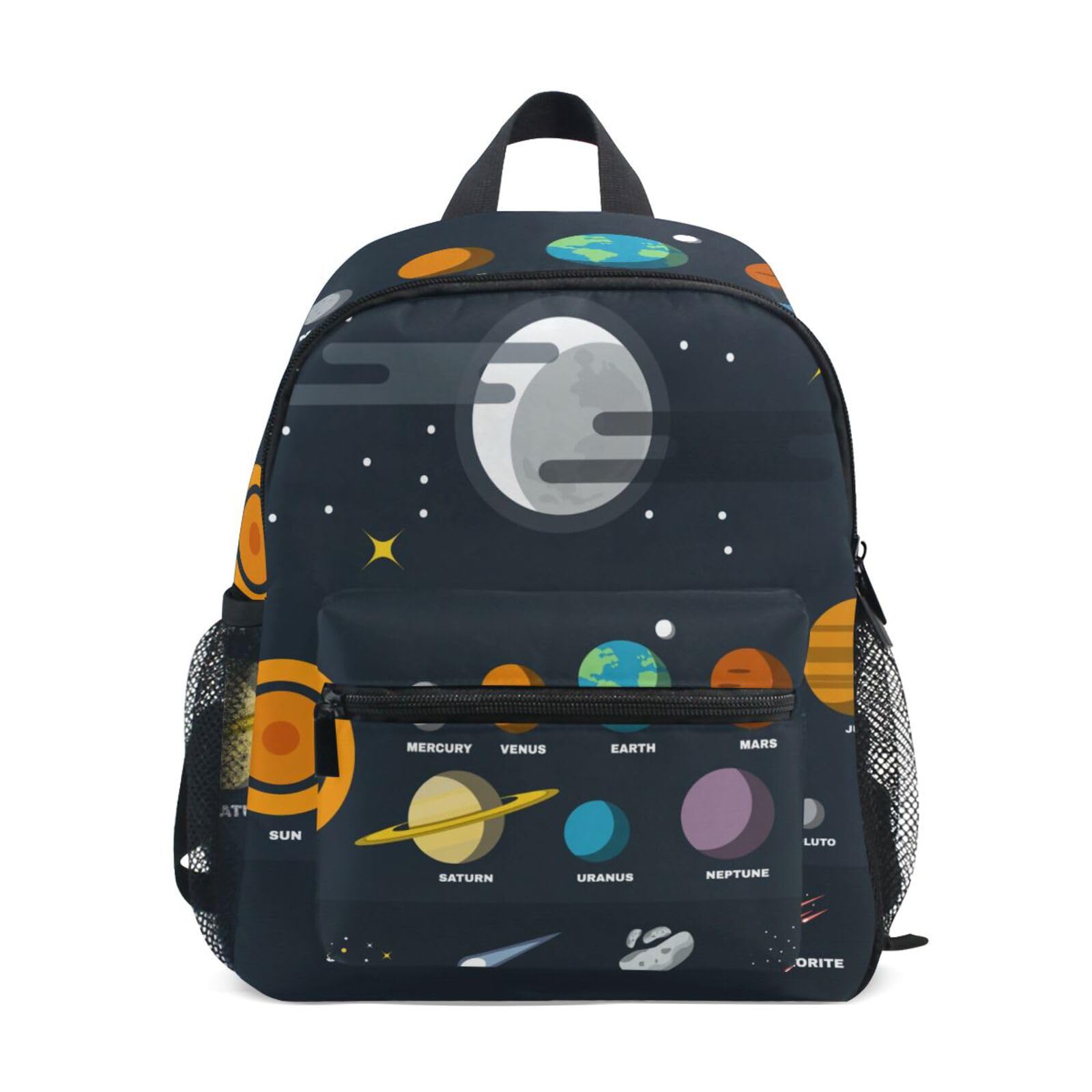 ISAOA Solar System Children's Backpack for Boys Girls,Kid's Schoolbag for Kindergarten Preschool Toddler Baby Nursery Travel Bag with Chest Clip