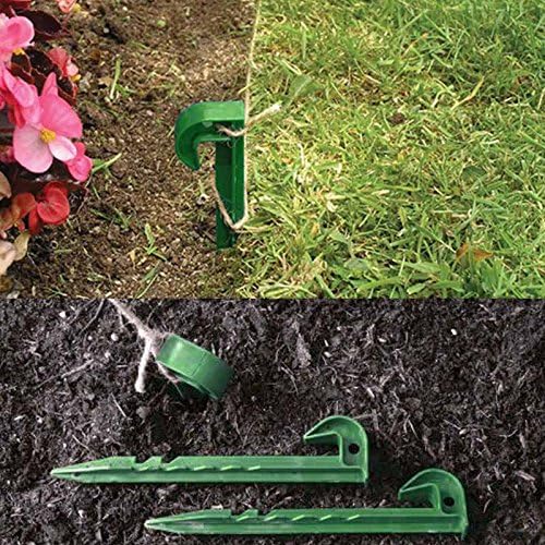 KINGLAKE 30 Pcs 5.8 inch Garden Securing Pegs Garden Hooked Netting Pegs for Fixing Fish Pond Camping Tent Weed Fabric Control (Dark Green) - Image 5