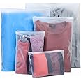 20 Pcs Travel Storage Bags, Clothes Packaging Bags, Reusable Plastic Ziplock Bags, Frosted Waterproof Resealable Clothing Zipper Bags Pouch for Travel Clothes Shoes Cosmetics Storage Bag