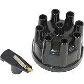 Pertronix D600703 Electronic Ignition Cast Distributor Cap and Rotor Kit, 8 Cylinder, Compatible with Ford, Black