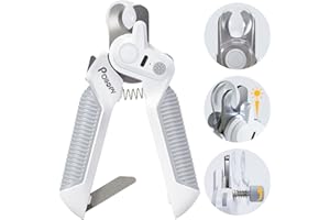 Dog & Cat Nail Clipper with 2 Adjustable Brightness LED lights, Safety Guard to Avoid Over-Cutting, Nail File, Extra Sharp Tr