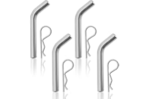 SYOWADA 4Pcs Steel Trailer Hitch Pin & Clip with Grooved Head Fits 2 Or 2-1/2-Inch Receiver, 5/8-Inch Diameter Trailer Hitch Pin for Towing
