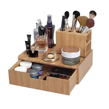 Amazon Com Mobilevision Bamboo Makeup Drawer Organizer With 5
