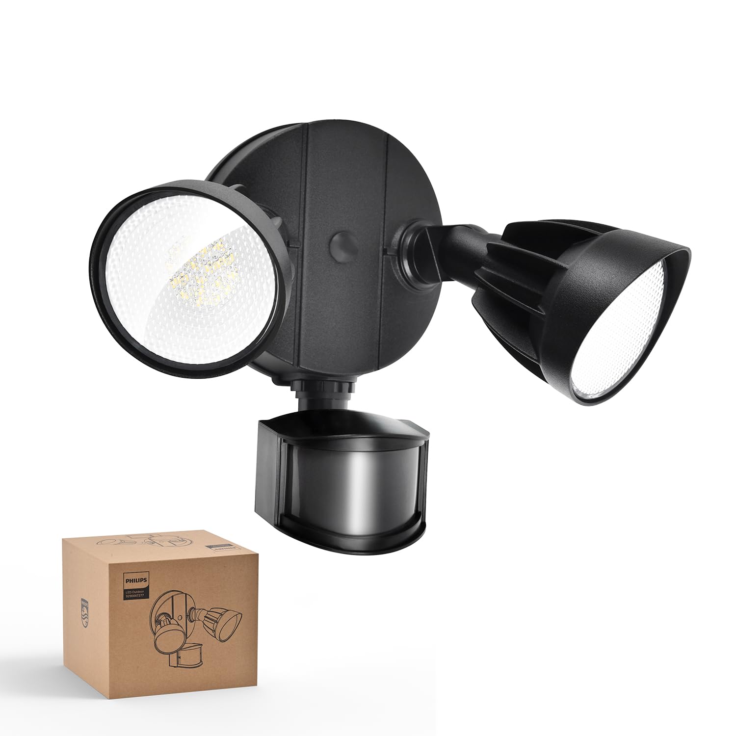 Photo 1 of Philips 44w 0 lm LED Security Light Outdoor w/PIR Motion Sensor, 5000K Daylight Flood Light, Waterproof, Dusk to Dawn, 2 Heads, 4 Modes