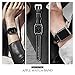top4cus Compatible with Apple Watch 38mm 42mm 40mm 44mm 41mm 45mm Genuine Leather Strap Series 7 Series 6 Series SE Series 5 Series 4 Band for Men and Women (42mm/44mm/45mm, Unique Black)