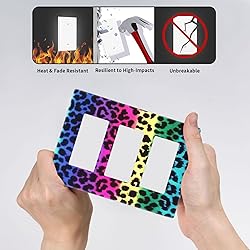 Rainbow Colorful Leopard 3 Gang Triple Rocker/Decor