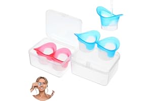 Ptwola 4 Pcs Silicone Eye Wash Bath Cups Portable Plastic Measuring Cleaner Kit Makeup Irritants Rinse Flush Cleaning Cups Tool Storage Containers for Effective Soothing Tired Eyes