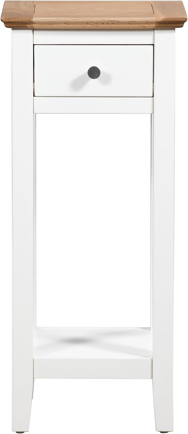 Hallowood Furniture Clifton Oak Tall Green Off White Console Table with Light Oak Top - Image 4