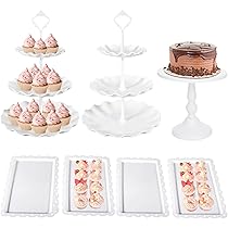 Pink Cake Stand Pcs Dessert Table Display Set, Pink Plastic - Main Image
