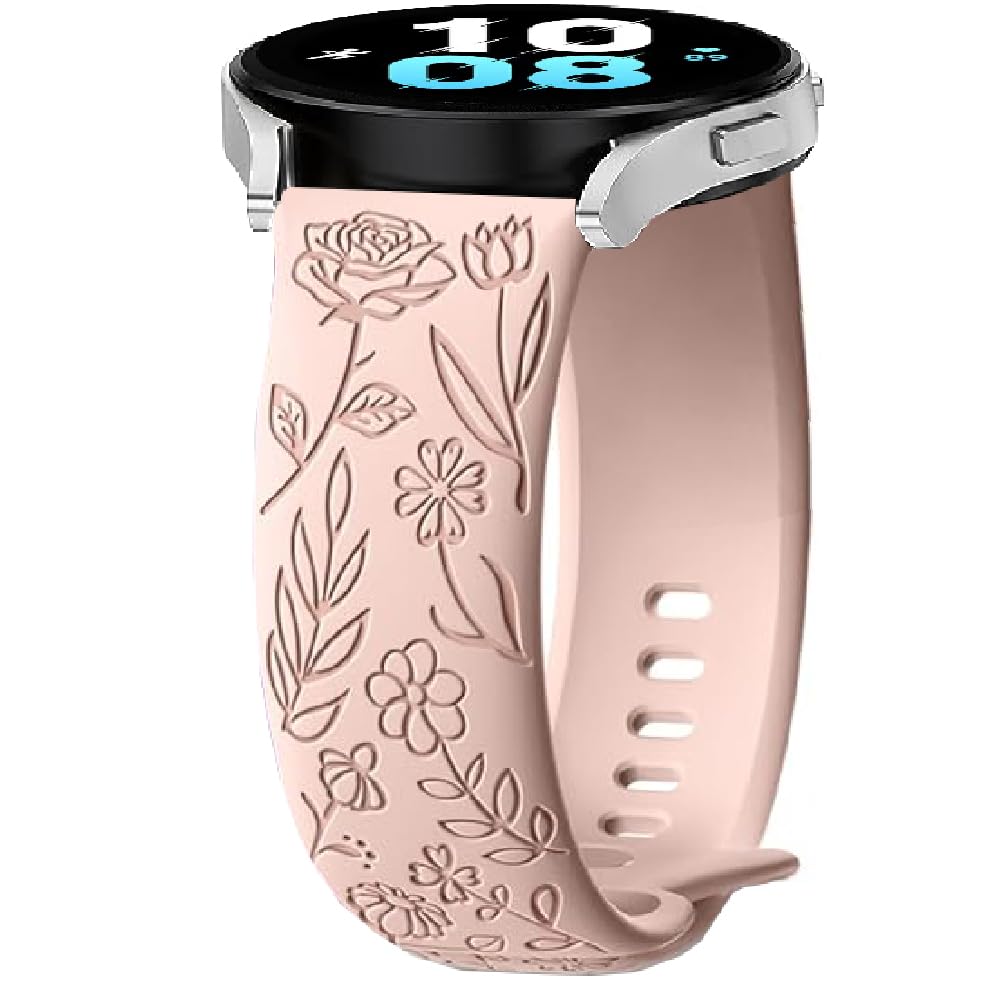 Silicone Watch Strap for Garmin Venu 4 45mm/3/2,Vivoactive 4, 22mm Flower Bracelet Sport Replacement Band for Garmin Forerunner 570 47mm/970/255/265 Music