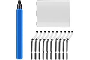 Deburring Tool Kit with 10 High Speed Steel Swivel Blades, 1 Rb1100 Hand Deburring Tool, for Edge Burr Removal on Metal Work,