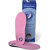Pure Stride Bold Professional Full Length Orthotics - Shoe Support for Metatarsals, High Arch, Flat Feet - Pain Relief for Plantar Fasciitis, Arch, Heel - 1 Pair, Men's 7-7.5/Women’s 9-9.5, Bold Pink