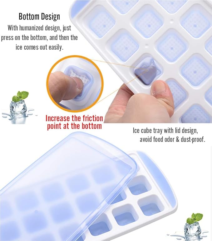 Compra TBBA 3 Paquetes de Cubos de Hielo de Silicona con Tapa ...