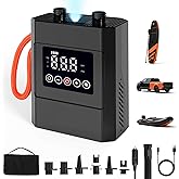 glowsky Electric Paddle Board Pump, 20PSI Rechargeable Sup Pump with Storage Bag and Led, Intelligent Dual Stage Inflation & Deflation, Auto-Off SUP Air Pump for Stand Up Paddle Boards, Kayaks, Boat