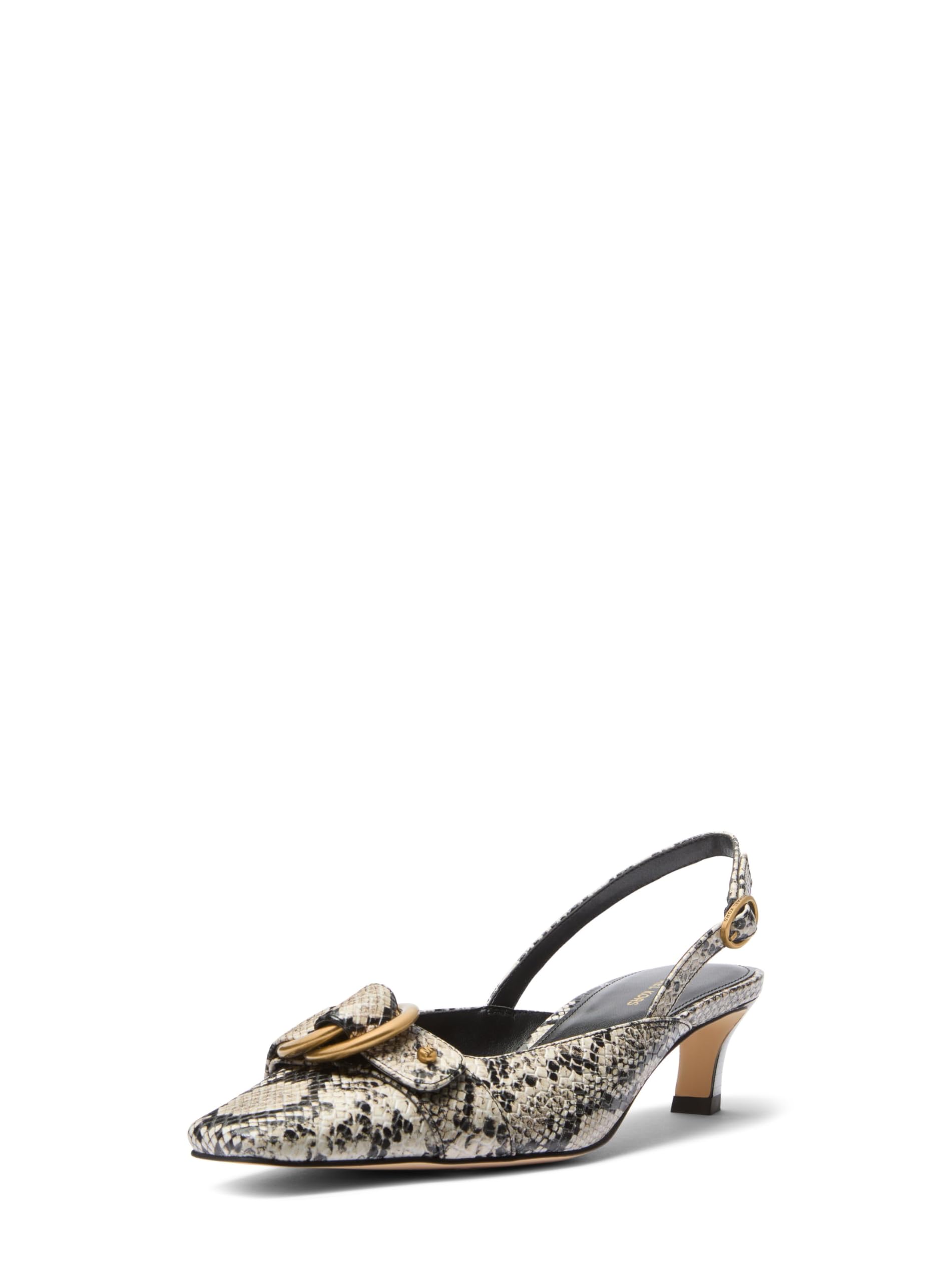 Michael Kors Women’s Jaden Kitten Sling Pump, Natural, 7.5