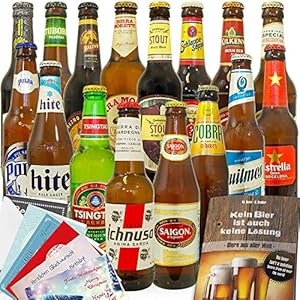 Biere der Welt / 16 Bierflaschen/Geschenkset Freund Geburtstag